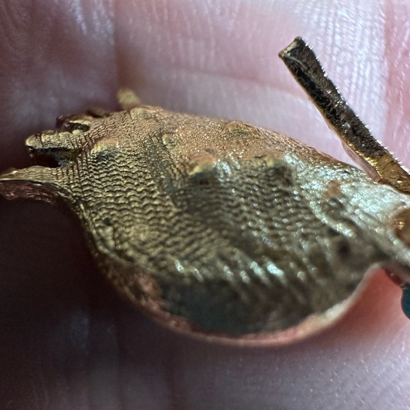 - Jeweled Pomegranate 22k Gold unique Dangle Drop Earrings pomegranite vermeil - Picture 5 of 8